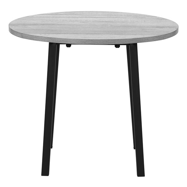 Monarch Specialties Grey and Black Dining Room Set with 35-in Round Drop-Leaf Table and 2 chairs