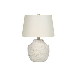 Monarch Specialties 20-in H Cream Fabric Shade and Concret Table Lamp