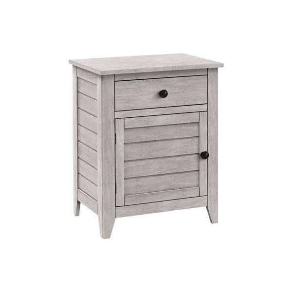 Monarch Specialties 13.75 D x 20-in W Washed Grey Veneer Transitional End Table w/ Drawer