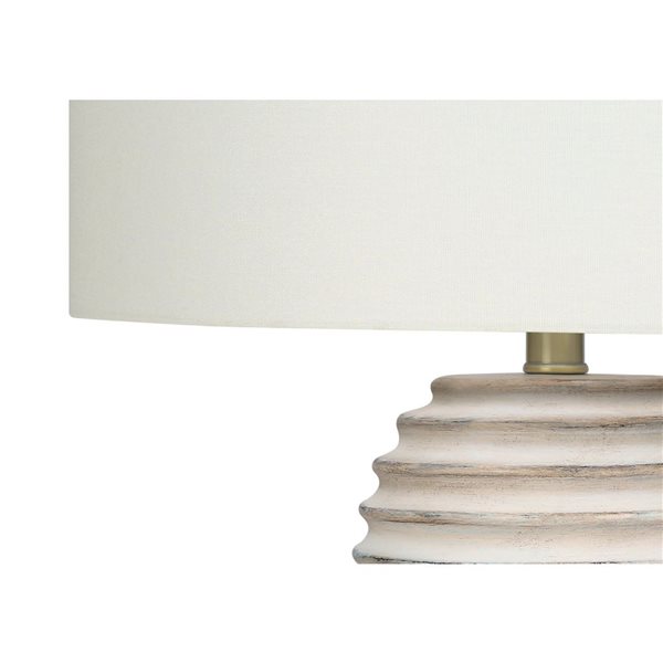 Monarch Specialties 28-in H Cream Fabric Shade and Resin Base Transitional Table Lamp