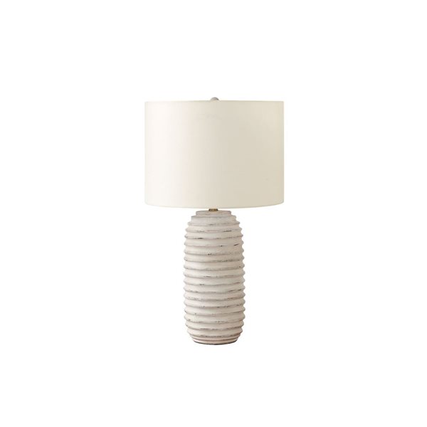 Monarch Specialties 28-in H Cream Fabric Shade and Resin Base Transitional Table Lamp