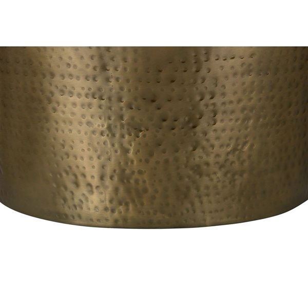 Monarch Specialties 22-in H Gold Metal Modern Cone-Shaped Base Drum End Table