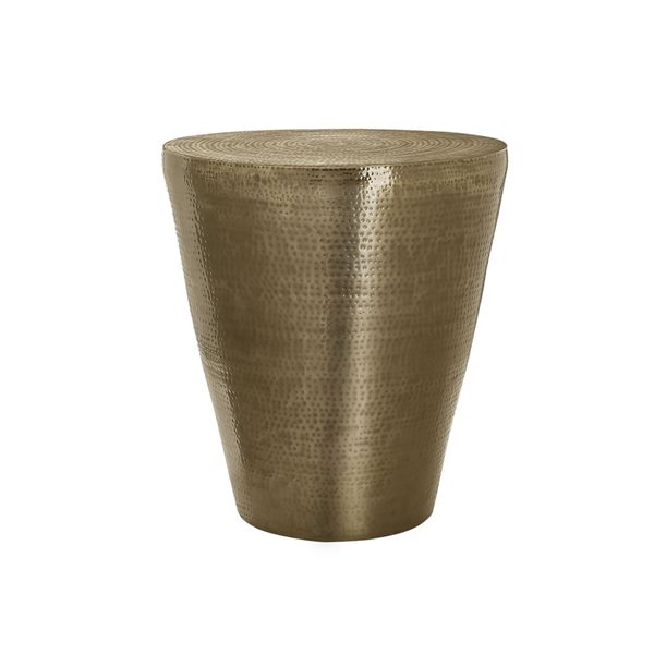 Monarch Specialties 22-in H Gold Metal Modern Cone-Shaped Base Drum End Table