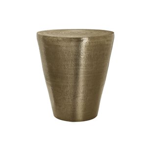 Monarch Specialties 22-in H Gold Metal Modern Cone-Shaped Base Drum End Table