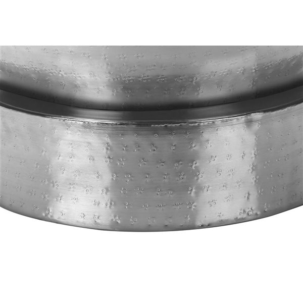 Monarch Specialties 22-in H Chrome Metal Modern Drum End Table