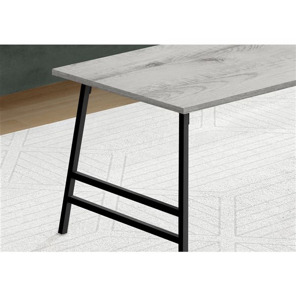 Monarch Specialties 40-in L Grey Laminate Rectangular Coffee Table w/ Black Metal Angled-Leg