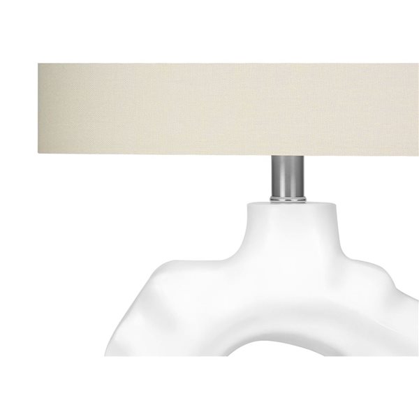 Monarch Specialties 25-in H Cream Fabric Shade and Resin Base Modern Table Lamp