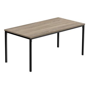 Monarch Specialties 40-in L Brown Laminate Rectangular Coffee Table w/ Black Metal Straight-Legged