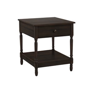 Monarch Specialties 24-in 2-Tier Dark Walnut Veneer Traditional Square End Table