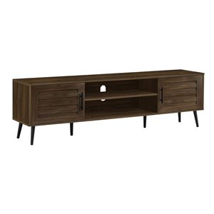 Monarch Specialties 72-in Brown Laminate and Black Metal TV Stand and Media Console