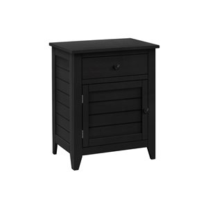 Monarch Specialties 13.75 D x 20-in W Black Veneer Transitional End Table w/ Drawer