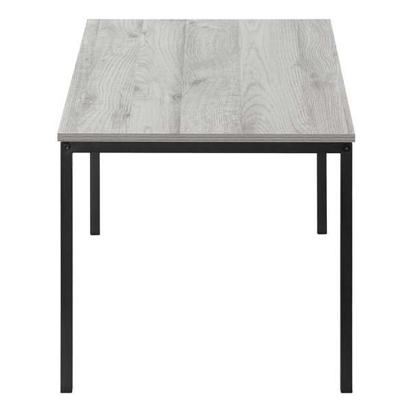 Monarch Specialties 40-in L Grey Laminate Coffee Table w/ Black Metal Straight-Legged