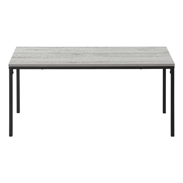 Monarch Specialties 40-in L Grey Laminate Coffee Table w/ Black Metal Straight-Legged