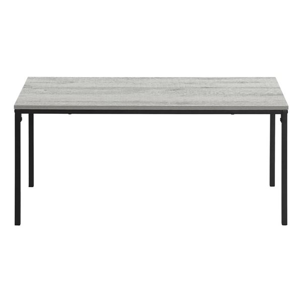 Monarch Specialties 40-in L Grey Laminate Coffee Table w/ Black Metal Straight-Legged