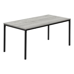 Table basse rectangulaire 40 po L de Monarch Specialties en stratifié gris et pieds droits en métal noir