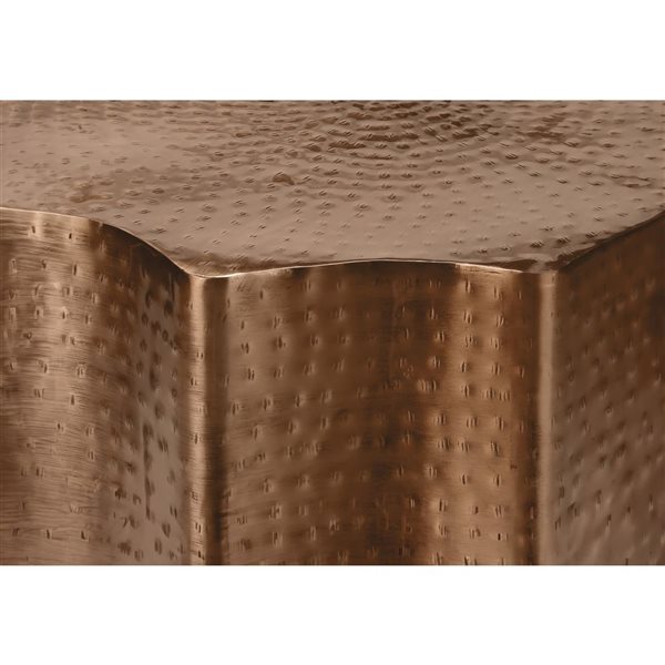 Monarch Specialties 20 x 22-in H Antique Copper Metal Modern Living Room Round Drum Table