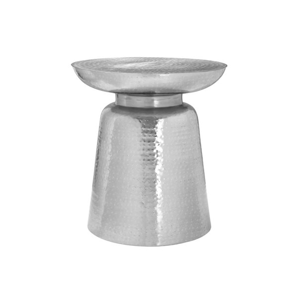 Monarch Specialties 22-in H Chrome Metal Modern Bell-Shaped Base End Table