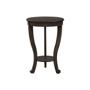 Monarch Specialties 26-in H 2-Tier Dark Walnut Veneer Traditional Round End Table