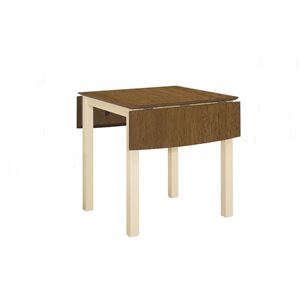 Table de salle à manger rectangulaire à abattants 47 L x 30 po l. par Monarch Specialties placage chêne et bois crème