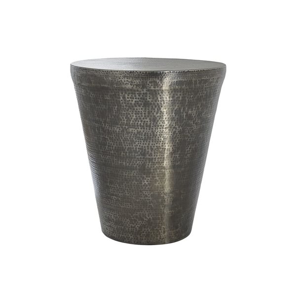 Monarch Specialties 22-in H Silver Grey Metal Modern Cone-Shaped Base Drum End Table