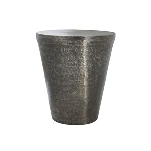 Monarch Specialties 22-in H Silver Grey Metal Modern Cone-Shaped Base Drum End Table