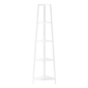 Monarch Specialties 60-in H 4-Tier White Metal Corner Bookshelf
