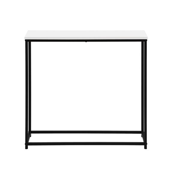 Monarch Specialties 11.5 D x 31.5-in W White Laminate Console Table w/Black Metal Frame