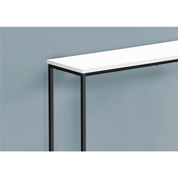 Monarch Specialties 11.5 D x 31.5-in W White Laminate Console Table w/Black Metal Frame