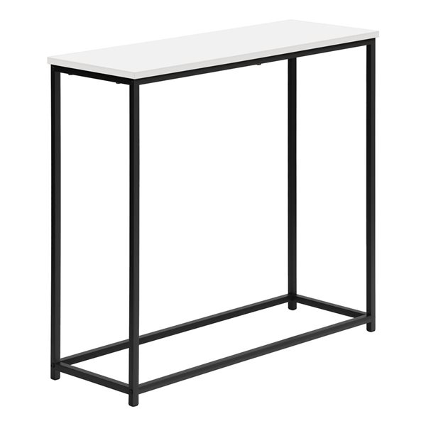 Monarch Specialties 11.5 D x 31.5-in W White Laminate Console Table w/Black Metal Frame