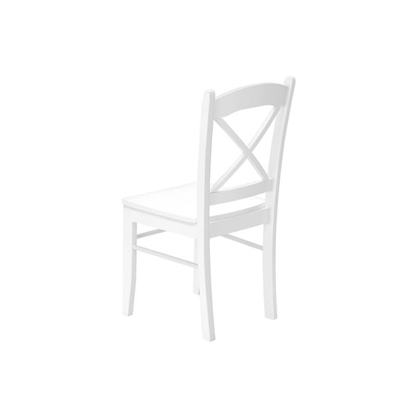 Chaises de salle à manger à dossier croisé en bois blanc de Monarch Specialties, ensemble de 2