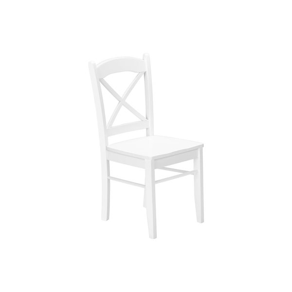 Monarch Specialties White Wooden Frame Cross-Back Dining Chairs -  Set of 2