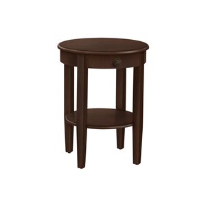 Monarch Specialties 17.25-in 2-Tier Espresso Veneer Transitional Round End Table