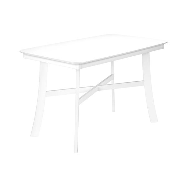 Table de salle à manger rectangulaire 47 L x 36 po l. par Monarch Specialties en placage blanc