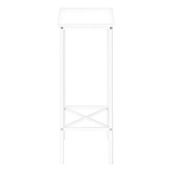 Monarch Specialties 9.5 D x 15.75-in W 2-Tier White Laminate and Metal Modern Narrow End Table