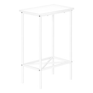 Monarch Specialties 9.5 D x 15.75-in W 2-Tier White Laminate and Metal Modern Narrow End Table