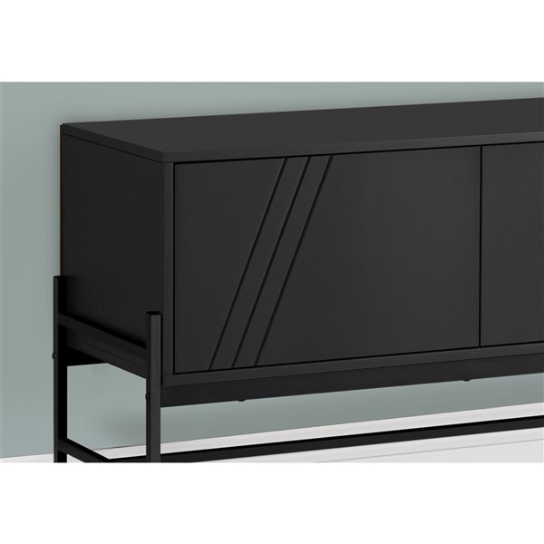 Monarch Specialties 60-in Black Laminate and Metal TV Stand and Media Console