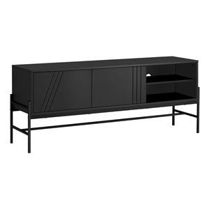 Monarch Specialties 60-in Black Laminate and Metal TV Stand and Media Console