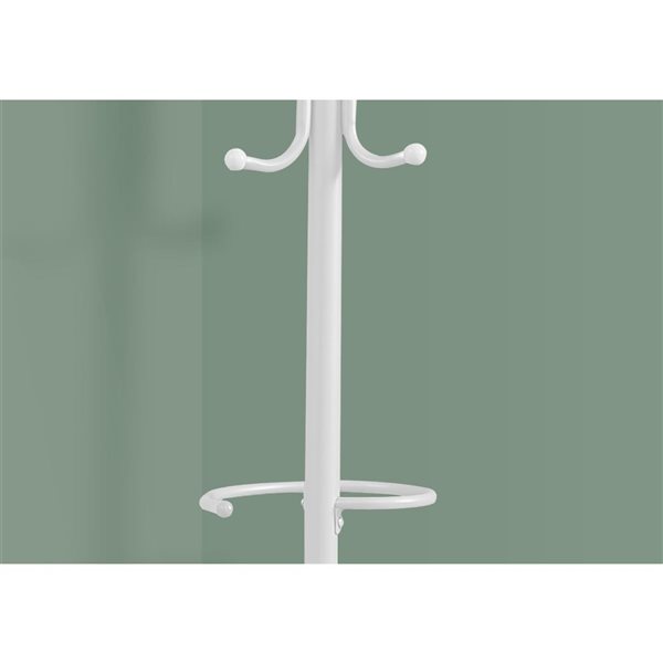 Monarch Specialties 68-in H 6-Hook White Metal Freestanding Coat Rack