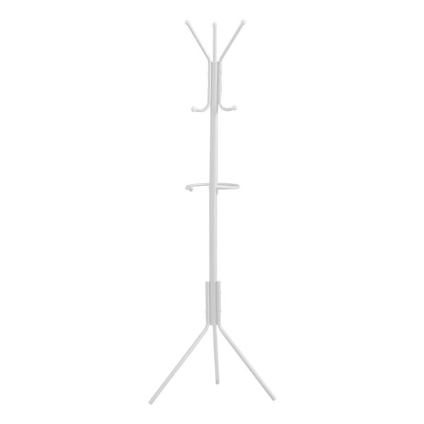 Monarch Specialties 68-in H 6-Hook White Metal Freestanding Coat Rack