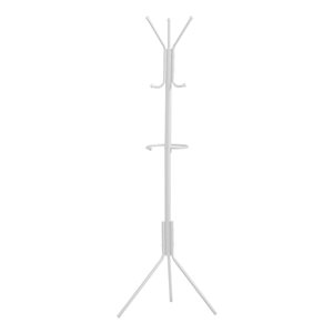 Monarch Specialties 68-in H 6-Hook White Metal Freestanding Coat Rack