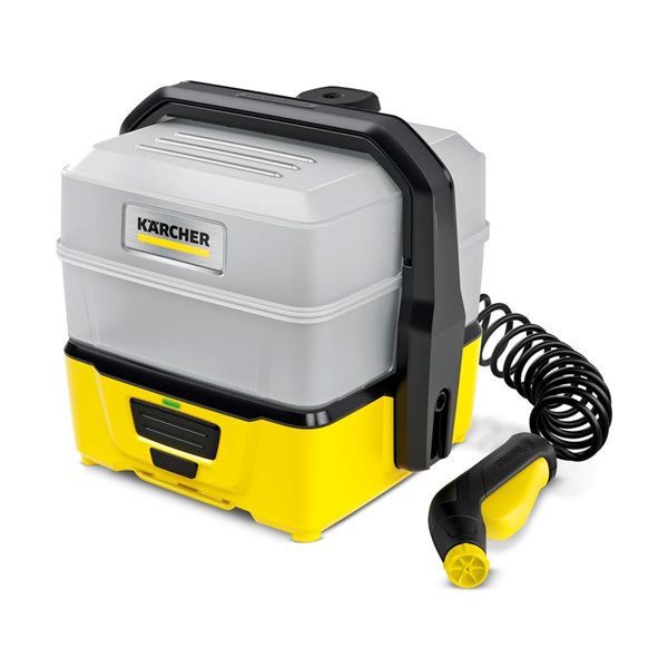 Laveuse à pression portative à batterie OC 3 Plus de Karcher eau froide 72 lb/po² 1,8 gal, pistolet d'arrosage et tuyau