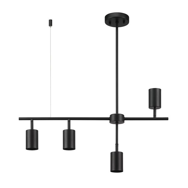 Globe Electric 4-Light 28-in Matte Black Adjustable Height Geometrical Track Lighting