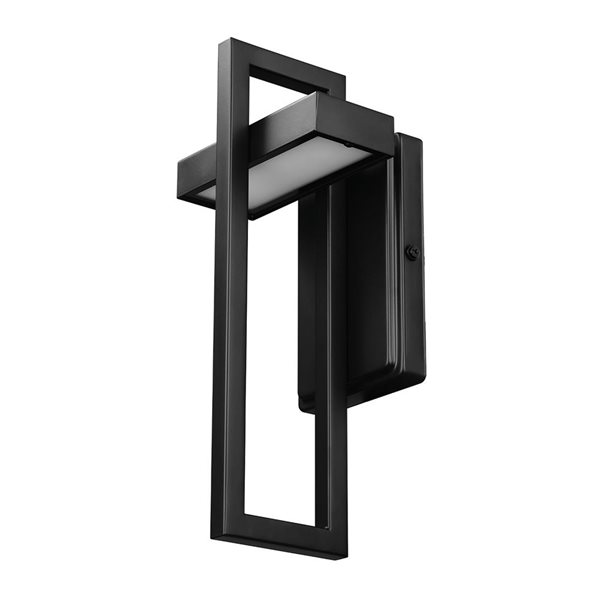 Globe Electric 12 W LED Integrated Matte Black Outdoor Wall Sconce