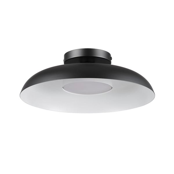 Plafonnier encastré noir mat Globe Electric 1 lumière 12,5 po 21 W à DEL intégrée