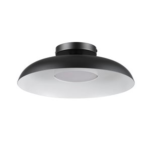 Plafonnier encastré noir mat Globe Electric 1 lumière 12,5 po 21 W à DEL intégrée