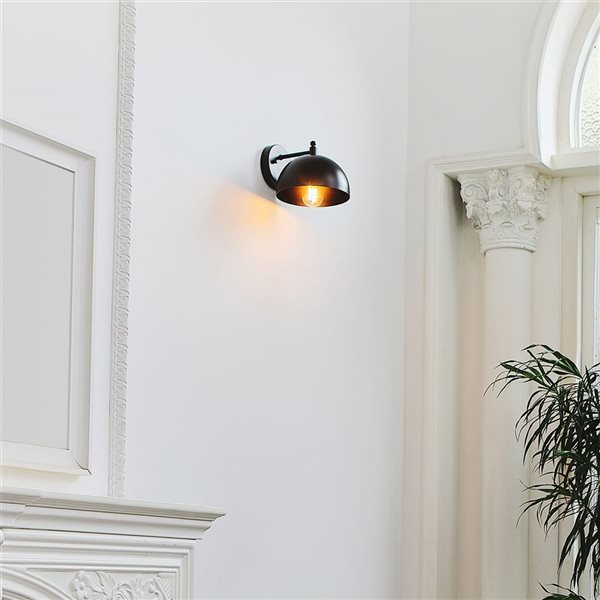 Globe Electric 1-Light Matte Black Wall Sconce