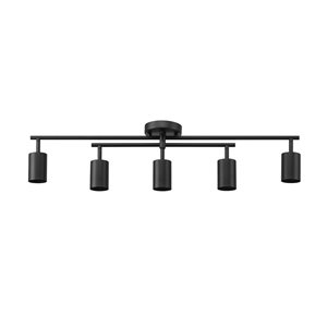 Globe Electric 5-Light 34-in Matte Black Track Lighting w/ Center Swivel Bar