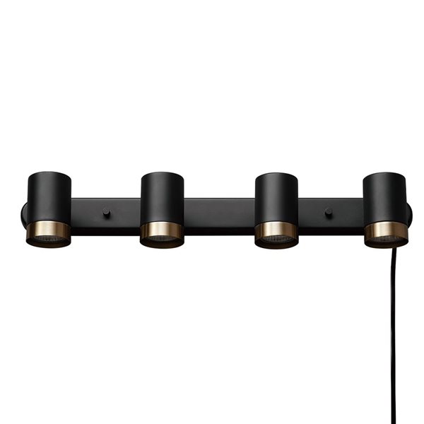 Globe Electric 4-Light 22-in Matte Black Plug-in Track Lighting