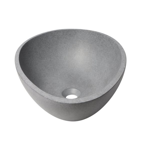 ALFI brand 21-in Matte Gray Solid Concrete Tear Drop Above Mount Vessel Sink