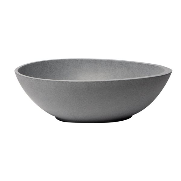 ALFI brand 21-in Matte Gray Solid Concrete Tear Drop Above Mount Vessel Sink